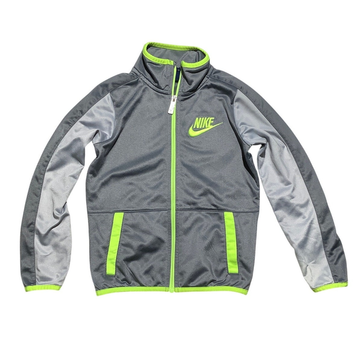 Nike Gray Full Zip Track Jacket Kids 5-6 (6M) — Athletic, Lightweight, Sport