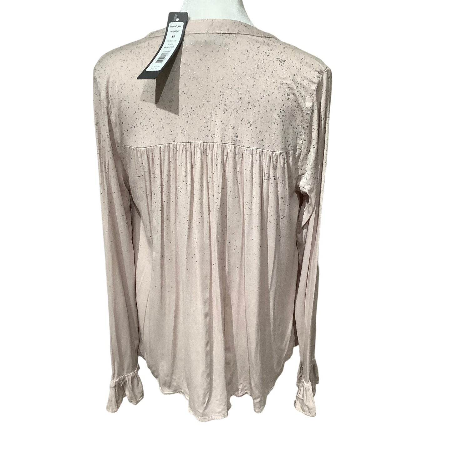 Michael Stars Peach Long Sleeve Shirt XS Sparkle Boho Relaxed