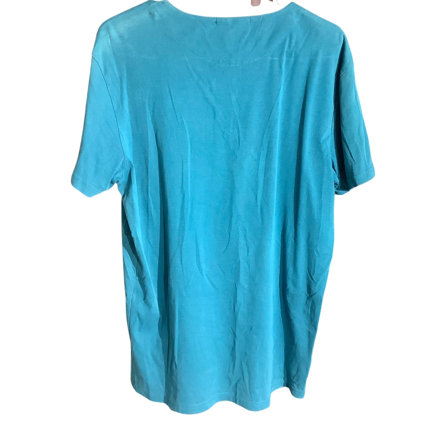 Platini Teal Paisley Trim Henley T-Shirt Men’s L — Luxury, Casual, Y2K