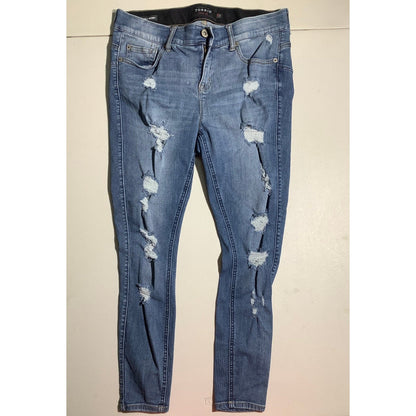 Torrid Women's 12 Short Bombshell Skinny Distressed Blue Jeans