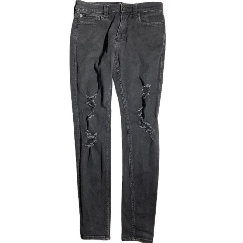 Hollister Super Skinny Jeans Black Men’s 30W 32L — Distressed, Advanced Stretch
