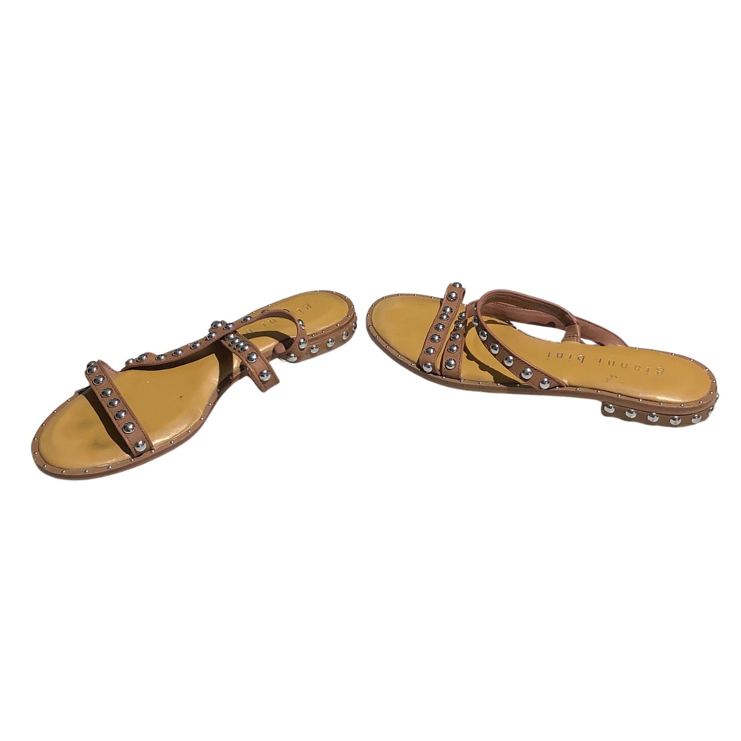 Gianni Bini Brown Studded Leather Sandals Women’s 7M — Strappy, Casual, Boho
