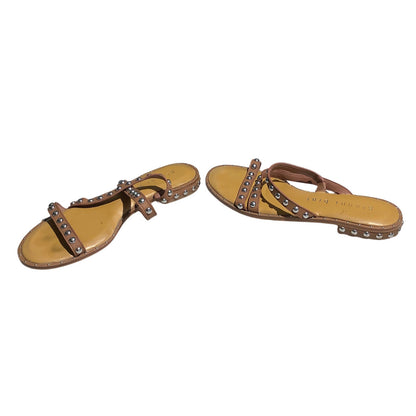 Gianni Bini Brown Studded Leather Sandals Women’s 7M — Strappy, Casual, Boho