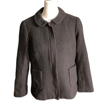 Talbots Black Jacket Women’s Size 6 Petite – Classic, Cotton Blend, Full Zip