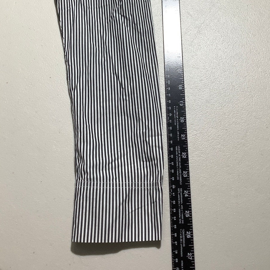 J.Crew Black White Striped Funnelneck Top Women’s 10 — Preppy, Coastal, Casual