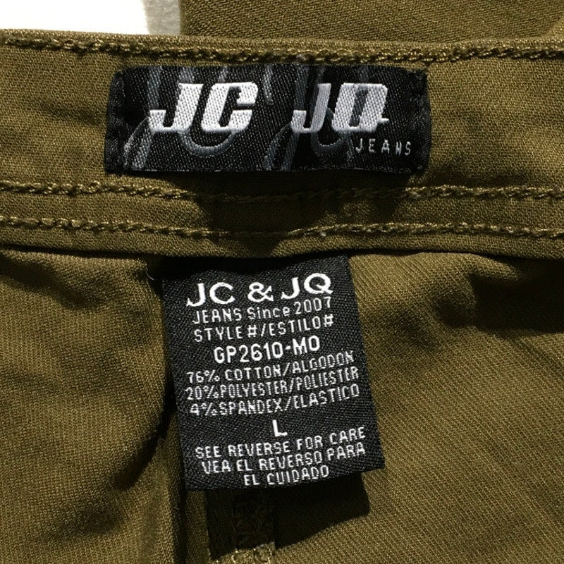 JC & JQ Olive Drab Bellbottom Jeans Size LG - Y2K, Boho, Streetwear