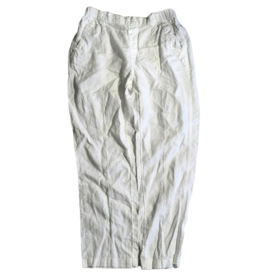 White 100% Linen Pants Size Small – Coastal, Minimalist, Resortwear