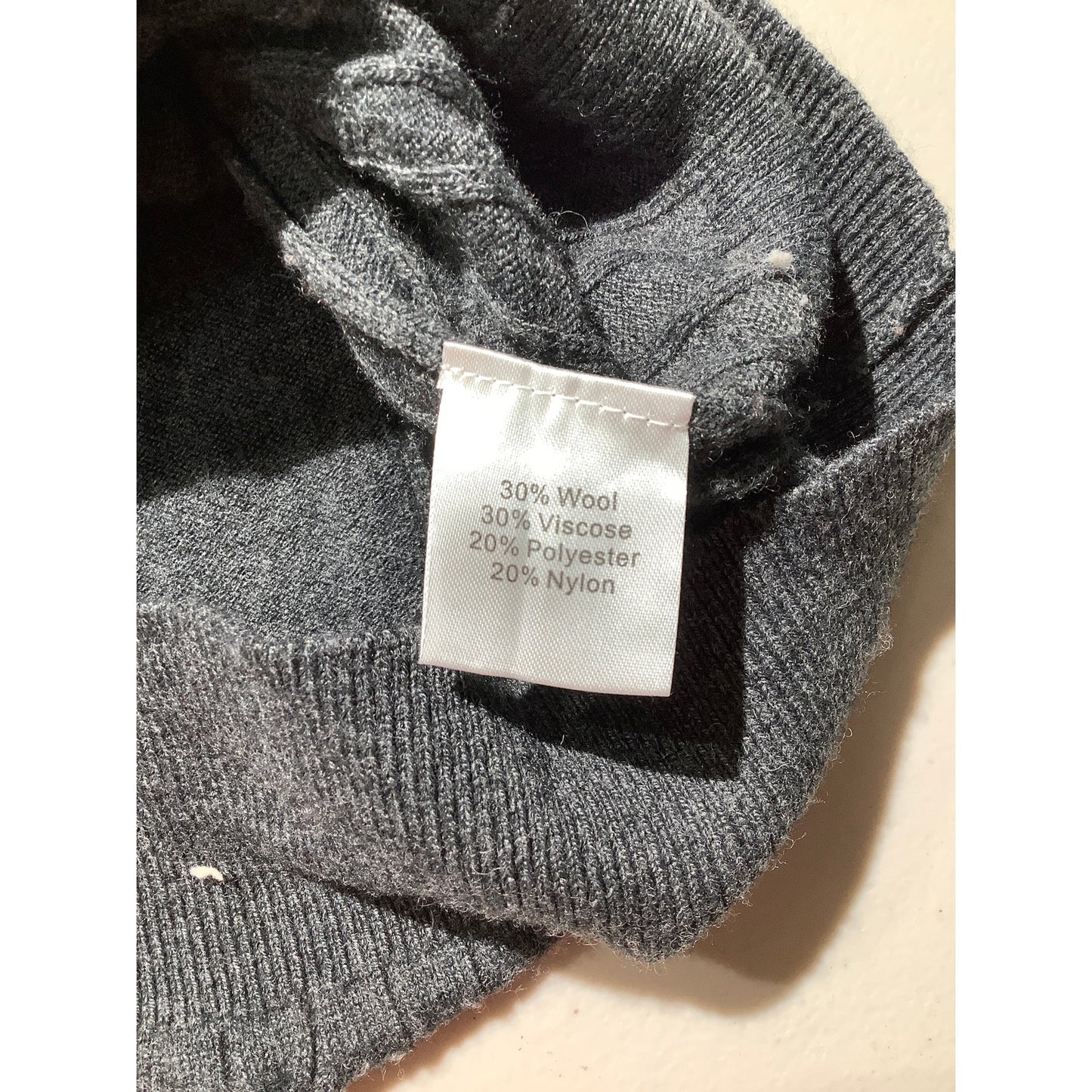 Kallspin Men’s Charcoal Gray Cardigan Large Tall –V-Neck, Cable Knit, Wool Blend