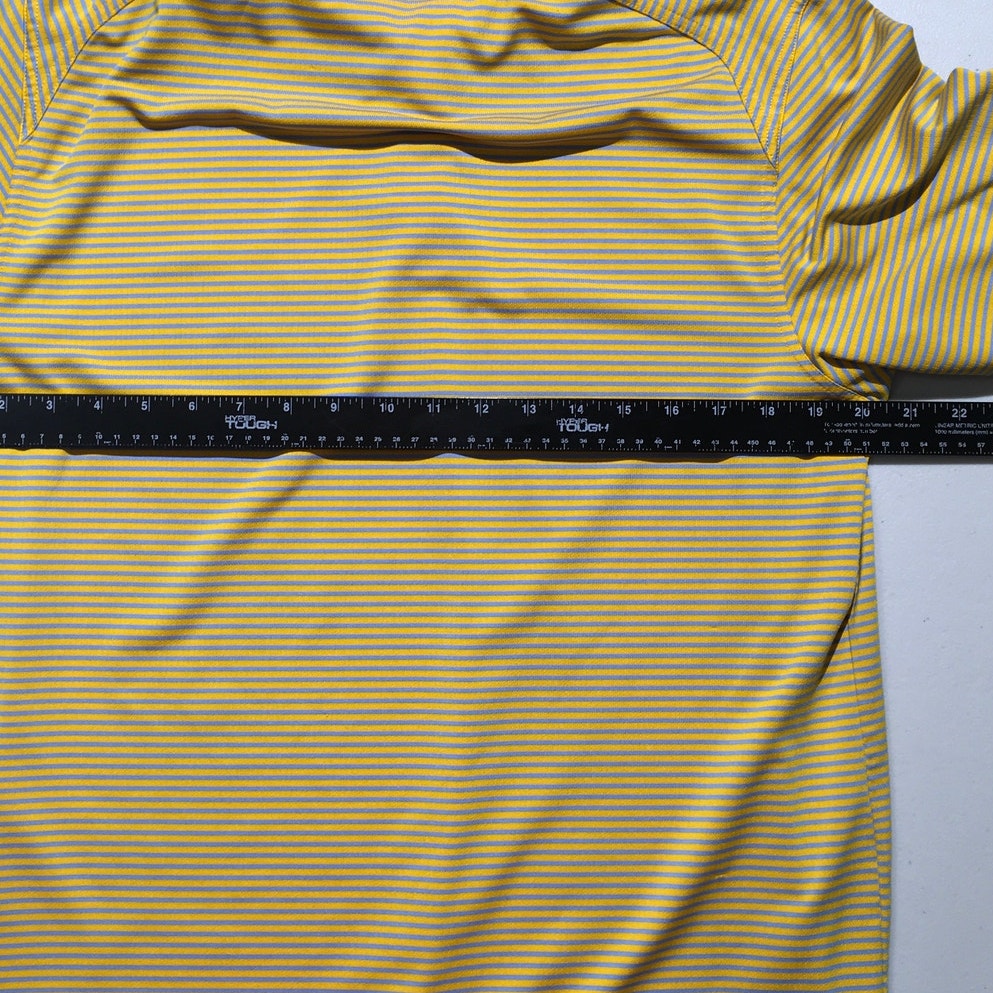 Callaway Men's Size M Yellow/Blue Striped Golf Polo- Athletic, Performance, Golf