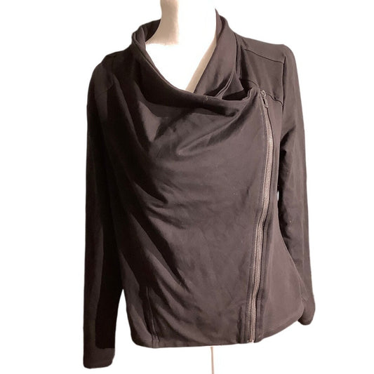 Blue B Black Asymmetrical Zip Jacket Women’s Size S — Modern, Casual, Chic