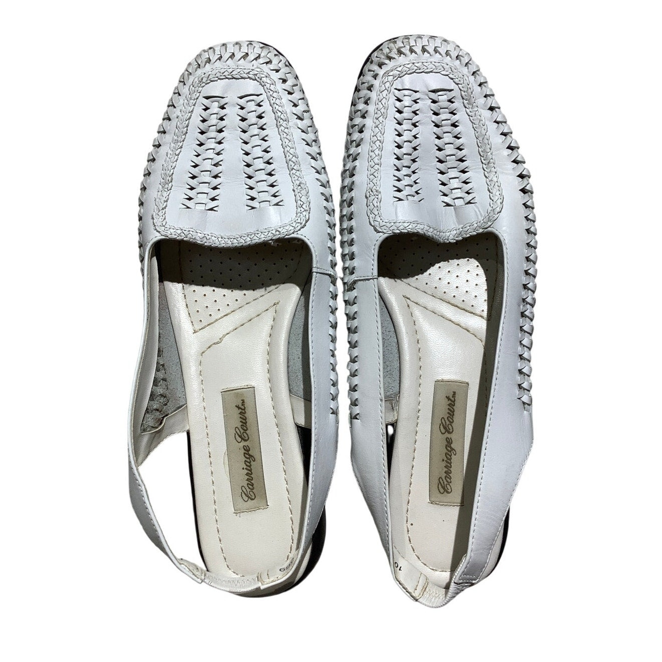 Carriage Court Leather Woven Slingback Flats Women’s 9.5M—Boho, Coastal, Vintage