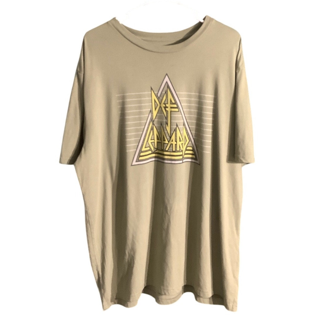 Def Leppard Men’s T-Shirt Size XXL – Olive Green, Band Tee, Graphic Print