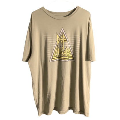 Def Leppard Men’s T-Shirt Size XXL – Olive Green, Band Tee, Graphic Print