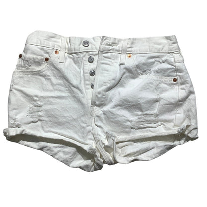 Levi’s Premium 501 Denim Shorts Women’s Size 27 – Distressed, Button Fly, Casual