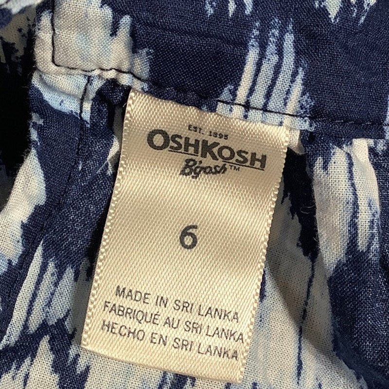 OshKosh B'Gosh Girls' Sleeveless Top - Size 6 Tassels Navy & White 100% Cotton