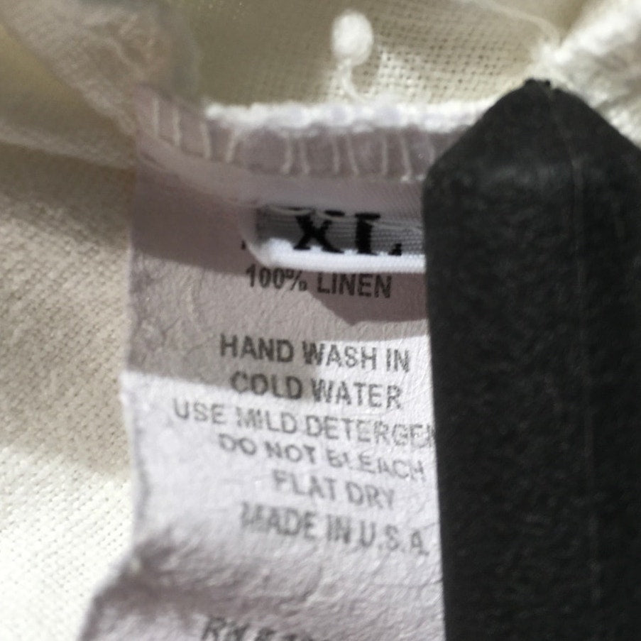 Focus 100% Linen White Pants XL - Coastal, Cottagecore, Minimalist