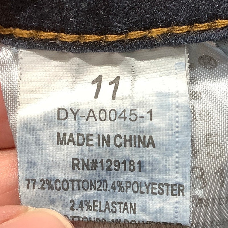Machine Skinny Jeans Dark Denim Blue Kids Size 11 — Stretch, Casual, Everyday
