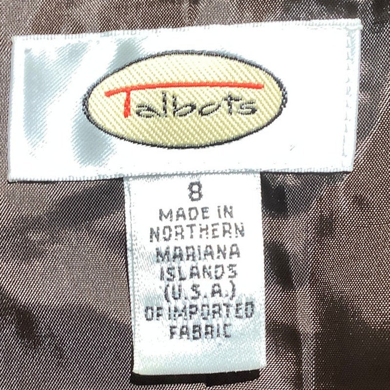 Talbots Cream/Brown Tweed Blazer Women’s Size 8 – Wool Blend, Business, Classic