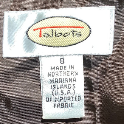 Talbots Cream/Brown Tweed Blazer Women’s Size 8 – Wool Blend, Business, Classic