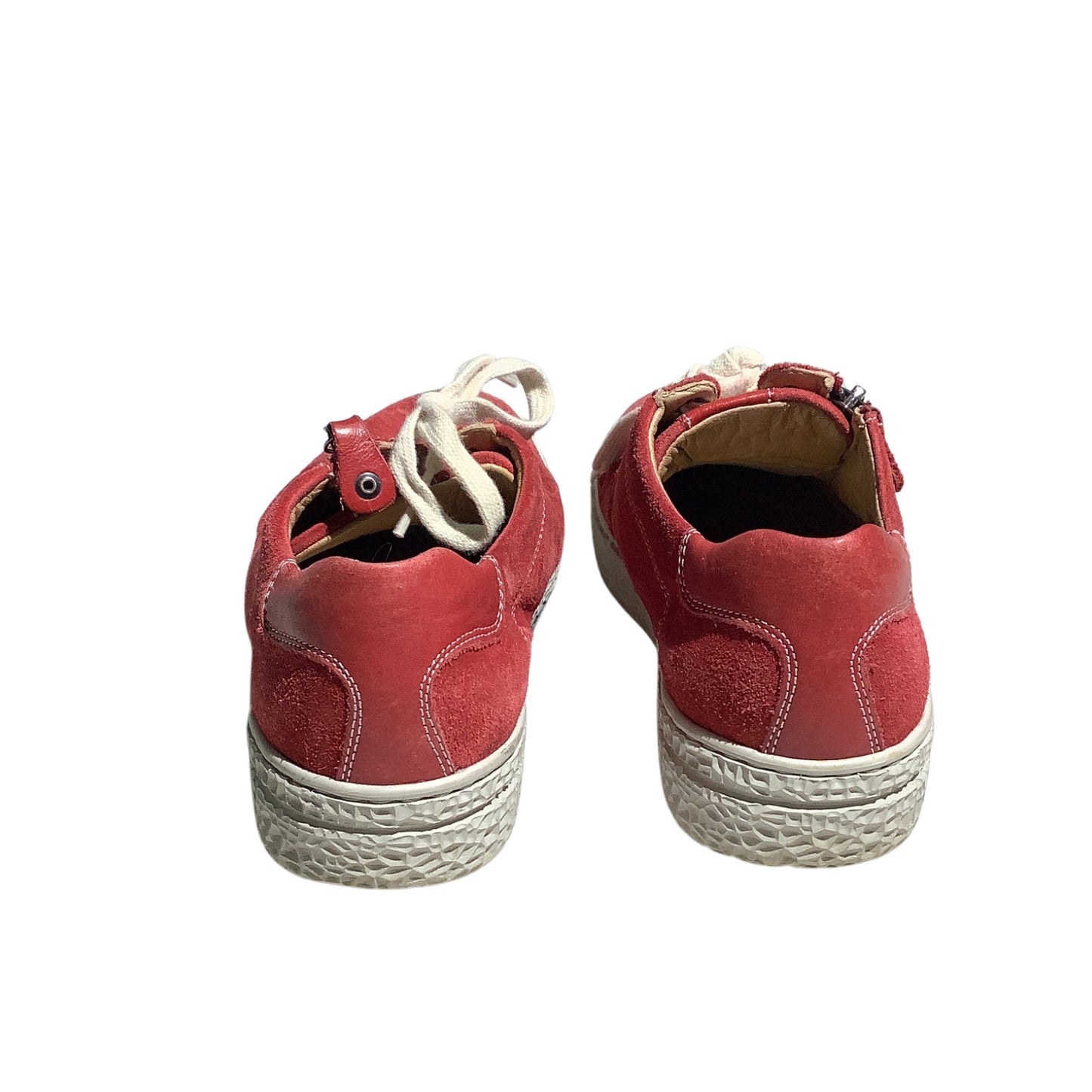 Hartjes Phil Red Suede Sneakers Women 5.5 — Comfort, European, Zip Lace-Up