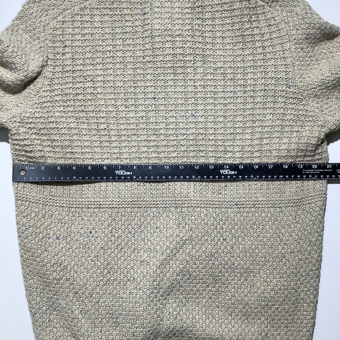Bob Timberlake Men's M Beige Vintage Wool Blend Heavy Knit Henley