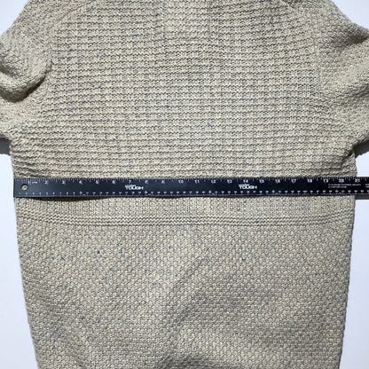 Bob Timberlake Men's M Beige Vintage Wool Blend Heavy Knit Henley