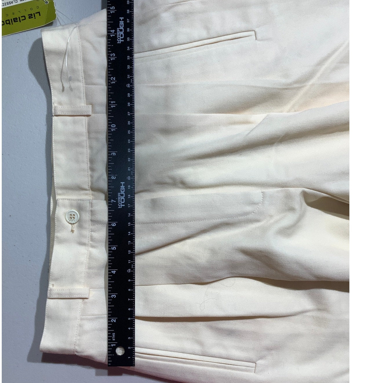 Liz Claiborne Cream Dress Slacks Women 10 — 100% Wool, Career, Classic