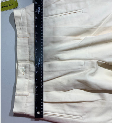 Liz Claiborne Cream Dress Slacks Women 10 — 100% Wool, Career, Classic