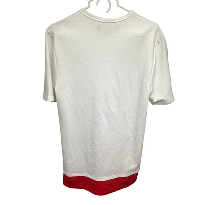 Caliber White and Red Distressed T-Shirt Size M - Streetwear, Urban, Edgy