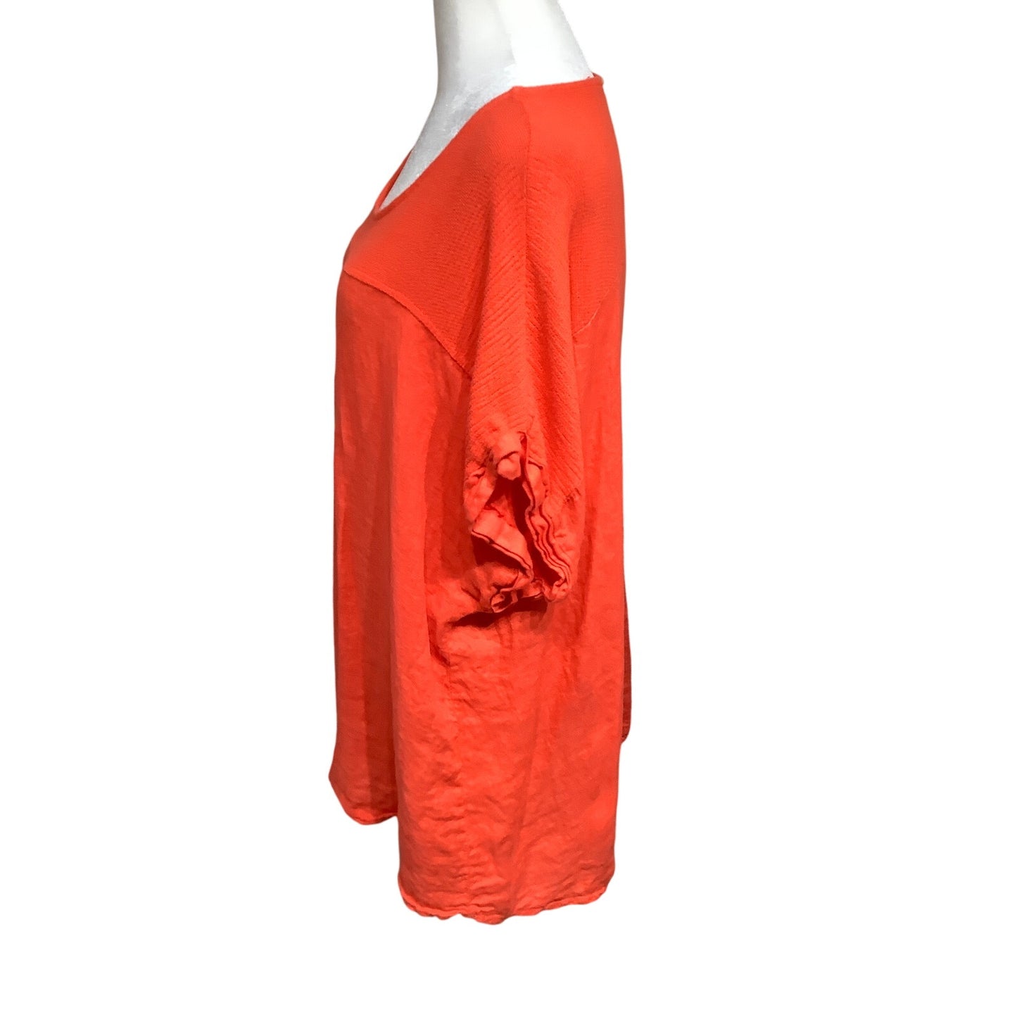 Bellambia Orange Linen Lagenlook Top, Size 2X – Boho, Casual, Lightweight