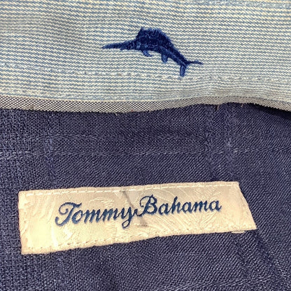 Tommy Bahama Blue Linen Blend Long Sleeve Shirt Men's M Relaxed Coastal, Classic