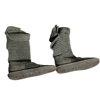 Bearpaw Knit Tall Boots Women’s Size 10 – Olive Green, Cozy, Foldable Shaft