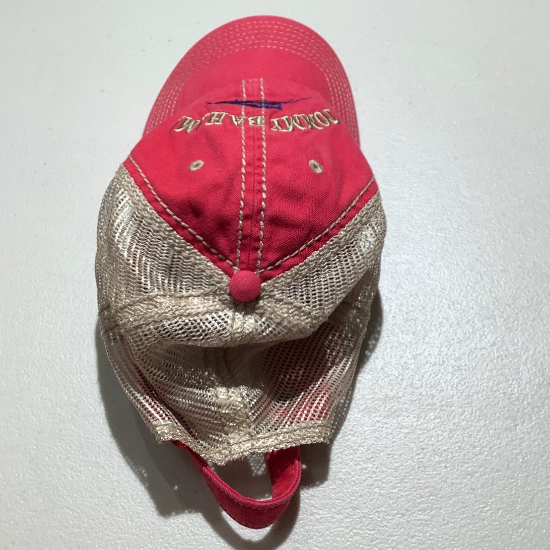 Tommy Bahama One Size Red Beige Mesh Back Trucker Hat Adjustable