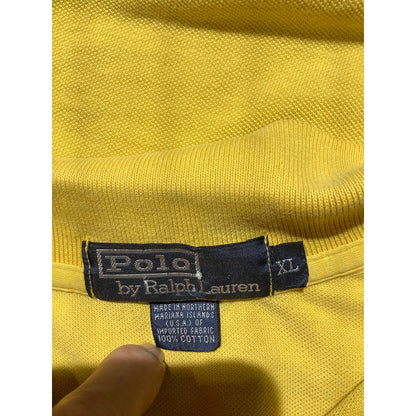 Polo Ralph Lauren Men's XL Yellow 100% Cotton Polo Shirt Short Sleeve
