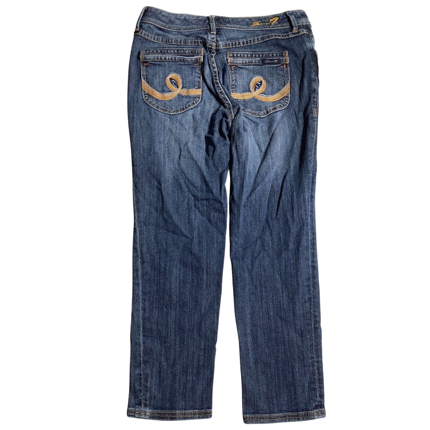 Seven7 Dark Wash Denim Jeans Women’s Size 4 – Classic, Embroidered, Straight Leg