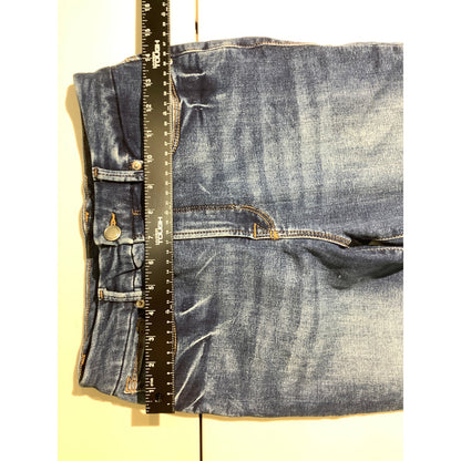 Good American Blue Skinny Jeans Women 4/27 — High-Rise, Stretch, Raw Hem