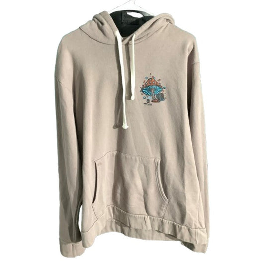 Next Level Apparel Hoodie Men’s XL – Mushroom Graphic, Light Gray/Brown, Casual