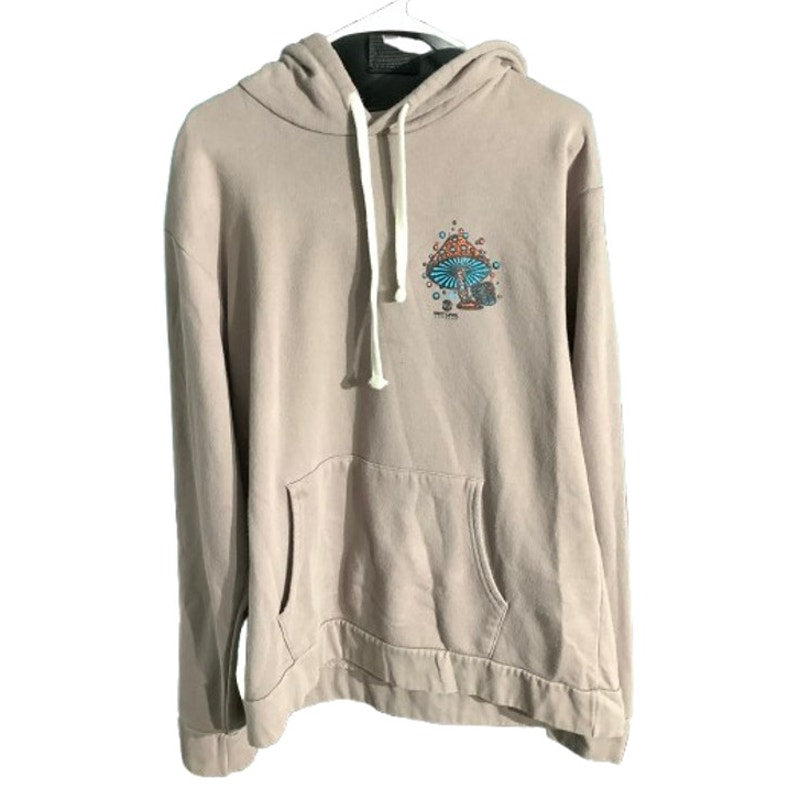 Next Level Apparel Hoodie Men’s XL – Mushroom Graphic, Light Gray/Brown, Casual