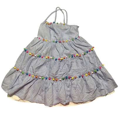 Tommy Bahama Girls Dress Size 7 Pom Pom Cotton — Preppy, Coastal, Resort