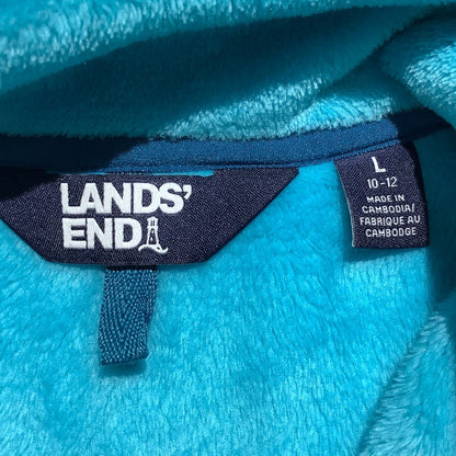 Lands’ End Fleece Vest, Teal, Kids LG 10–12 — Cozy, Full Zip, Comfy