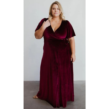 Baltic Born Mulberry Velvet Wrap Dress Size XXXL - Romantic, Gothic, Elegant