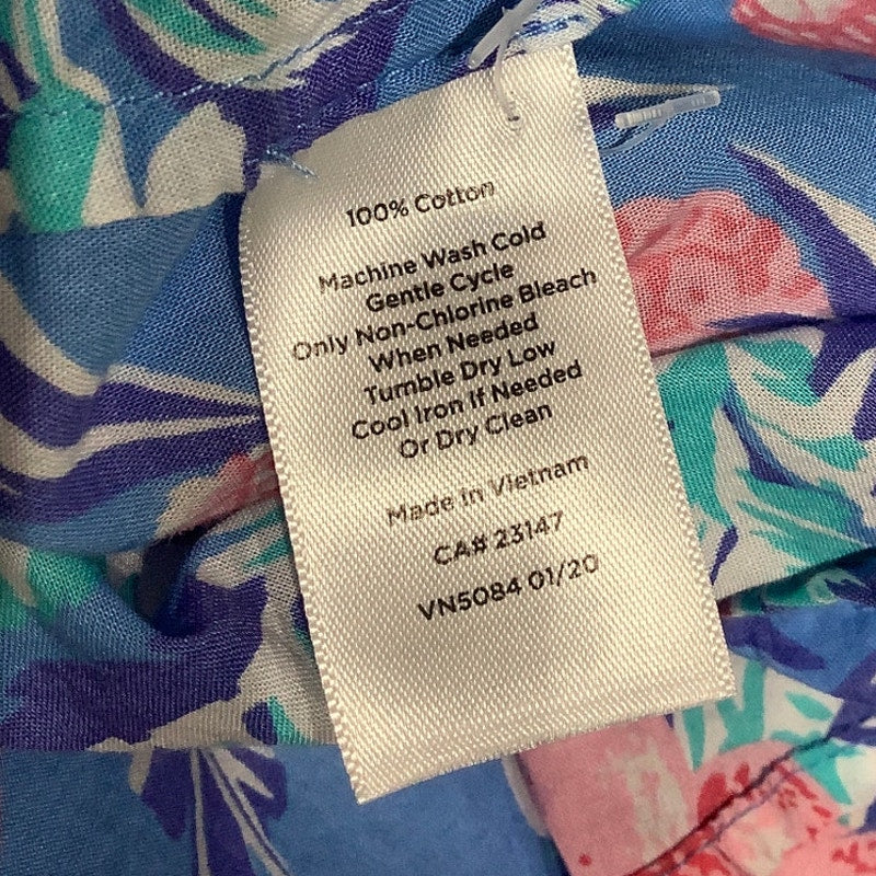 Talbots XL Button-Up Pineapple Print Shirt - Tropical, Casual, Vibrant