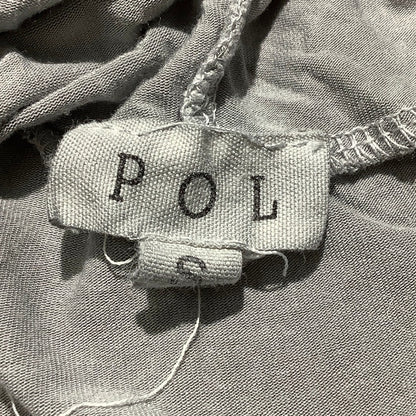 POL Light Gray Mineral Wash Hooded Top Women’s Size S— Boho, Casual, Lightweight