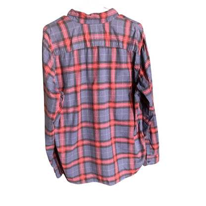 Hollister Men's XL Navy Red Plaid Epic Flex Stretch Slim Fit Shirt