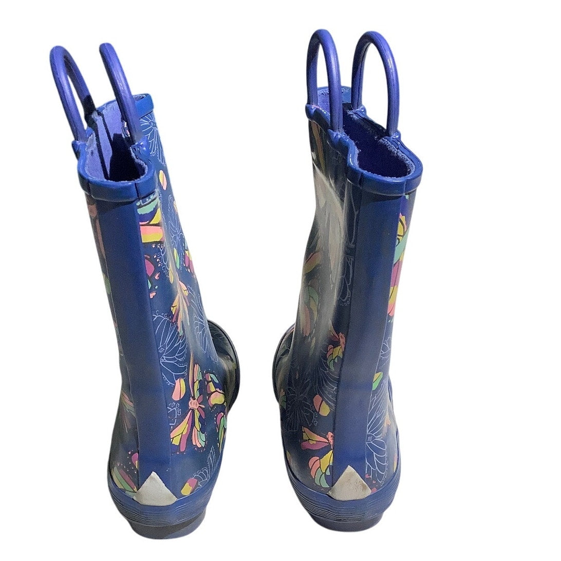 L.L. Bean Kids Rain Boots Size 12 — Blue, Multicolor, Butterfly Print
