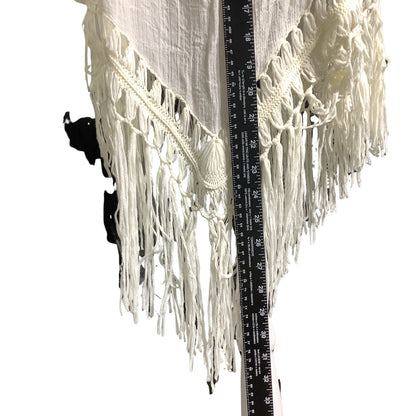 Time Line Ivory Crochet Boho Cover Up Tunic Women’s 1X — Fringe, Beach, Festival