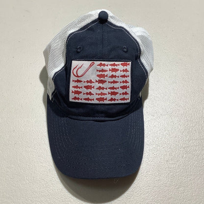 Columbia PFG One Size Navy White Fish Flag Trucker Fishing Hat