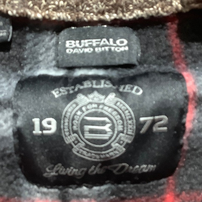 Buffalo David Bitton Men’s Brown M Full Zip Sweater – Rustic, Quilted, Flannel