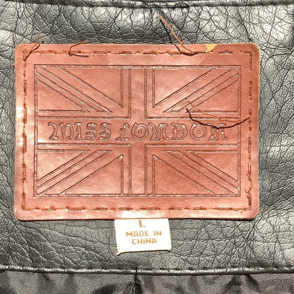 Miss London Moto Jacket Women's Size L Black — Faux Leather, Biker, Edgy