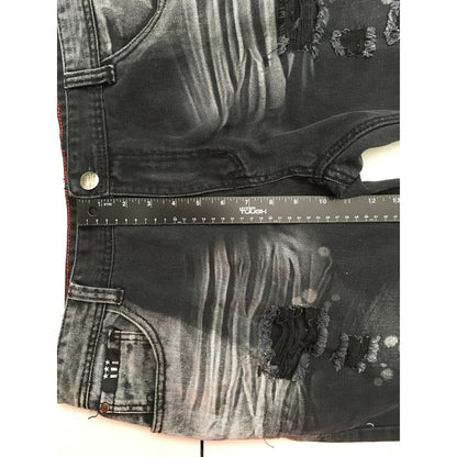 Contender Men's 40W 34L Distressed Black & Gray Jeans – Grunge, Streetwear, Edgy